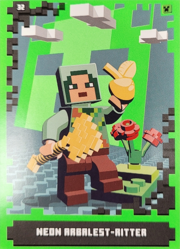 Lego Minecraft Trading Card - Neon Arbalest-Ritter  - 032 - Serie 1