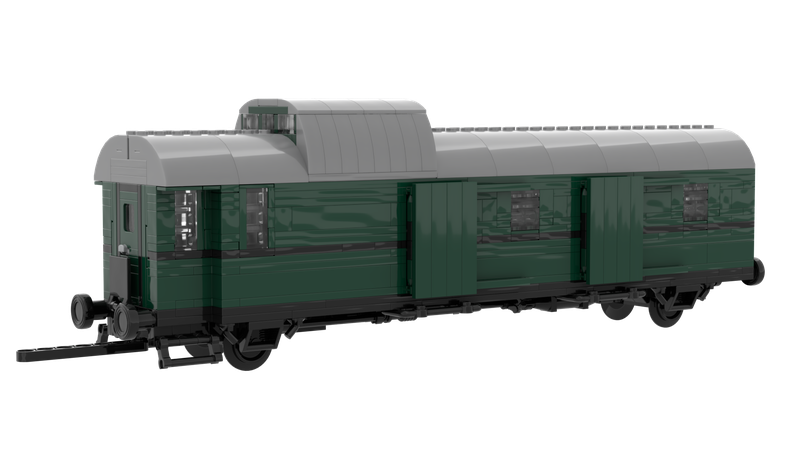 Dieses Klemmbausteinmodel kann als Personenwagen oder Gepäckwagen gebaut werden