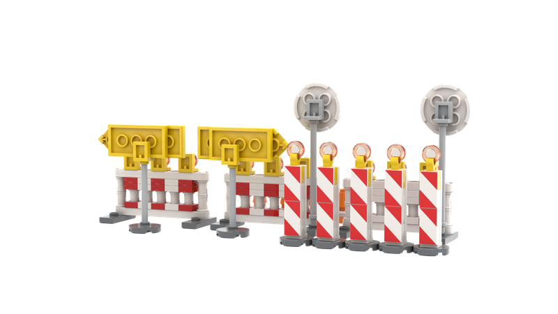 Klemmbausteinabsperrungen für die Klemmbaustein Baustelle