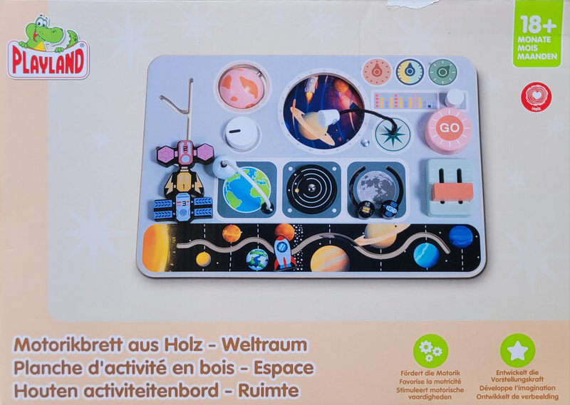 Motorik Brett aus Holz Weltraum