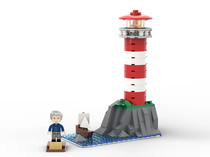 Der grosse Leuchturm aus Klemmbausteinen mit Kiddicraft Figur Der grosse Leuchturm aus Klemmbausteinen mit Kiddicraft Figur