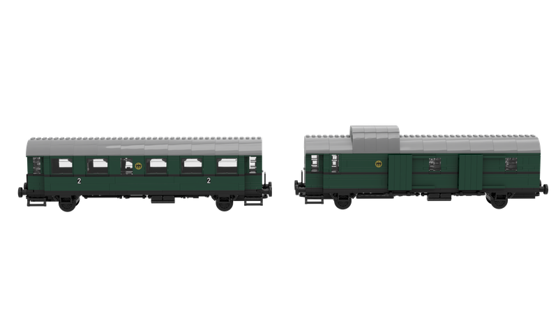 Dieses Klemmbausteinmodel kann als Personenwagen oder Gepäckwagen gebaut werden