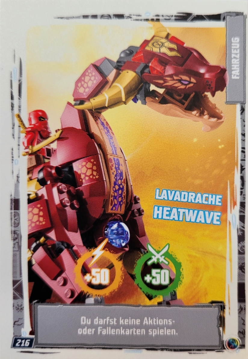 Lego Ninjago Trading Card Lavadrache Heatwave- 216 - Serie 9