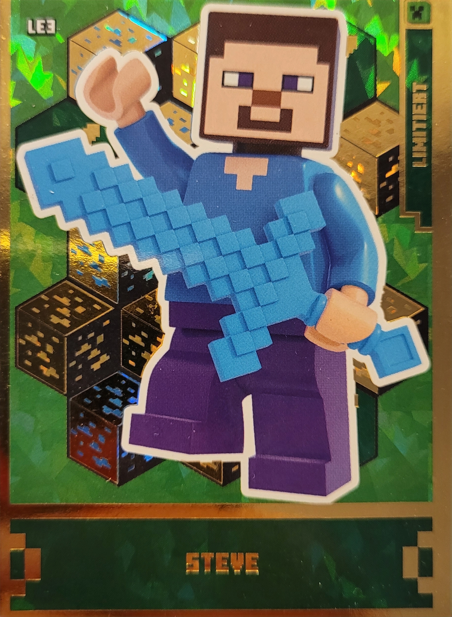 Lego Minecraft Trading Card - Steve - LE3 - Serie 1 