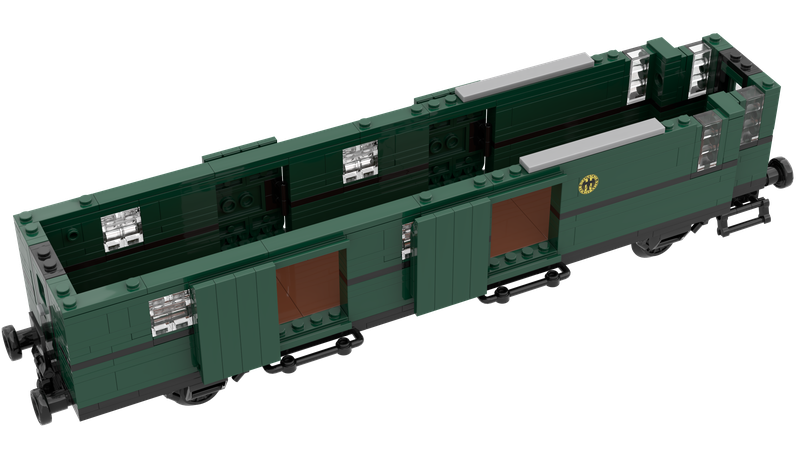 Dieses Klemmbausteinmodel kann als Personenwagen oder Gepäckwagen gebaut werden