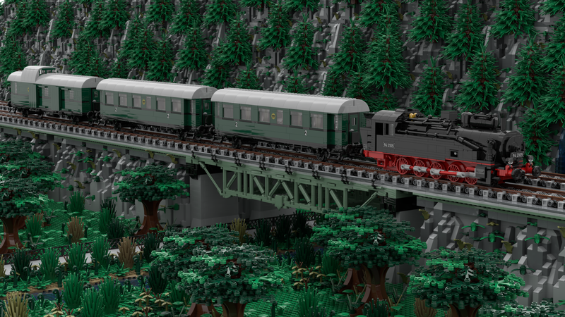 Dieses Klemmbausteinmodel kann als Personenwagen oder Gepäckwagen gebaut werden
