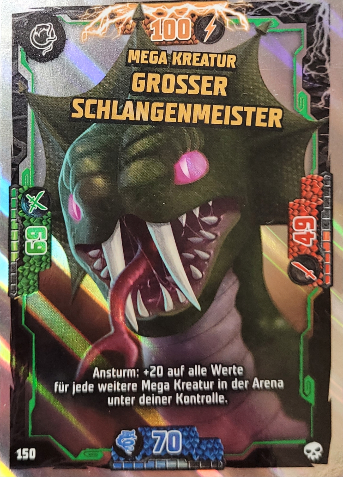 Lego Ninjago Trading Card - Mega Kreatur Großer Schlangenmeister  - 150 - Serie 6