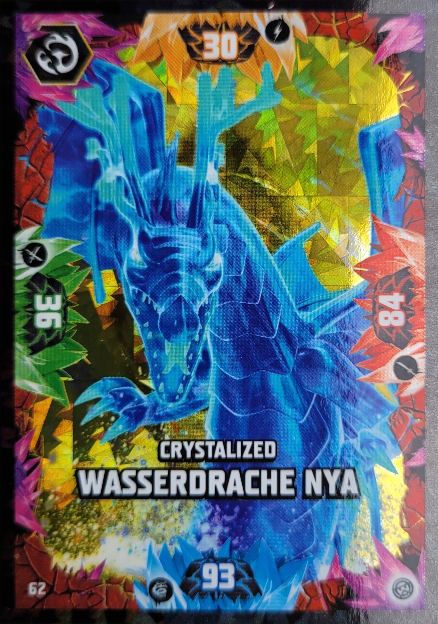 Lego Ninjago Trading Card -  Crystalized Wasserdrache NYA - 62 - Serie 8