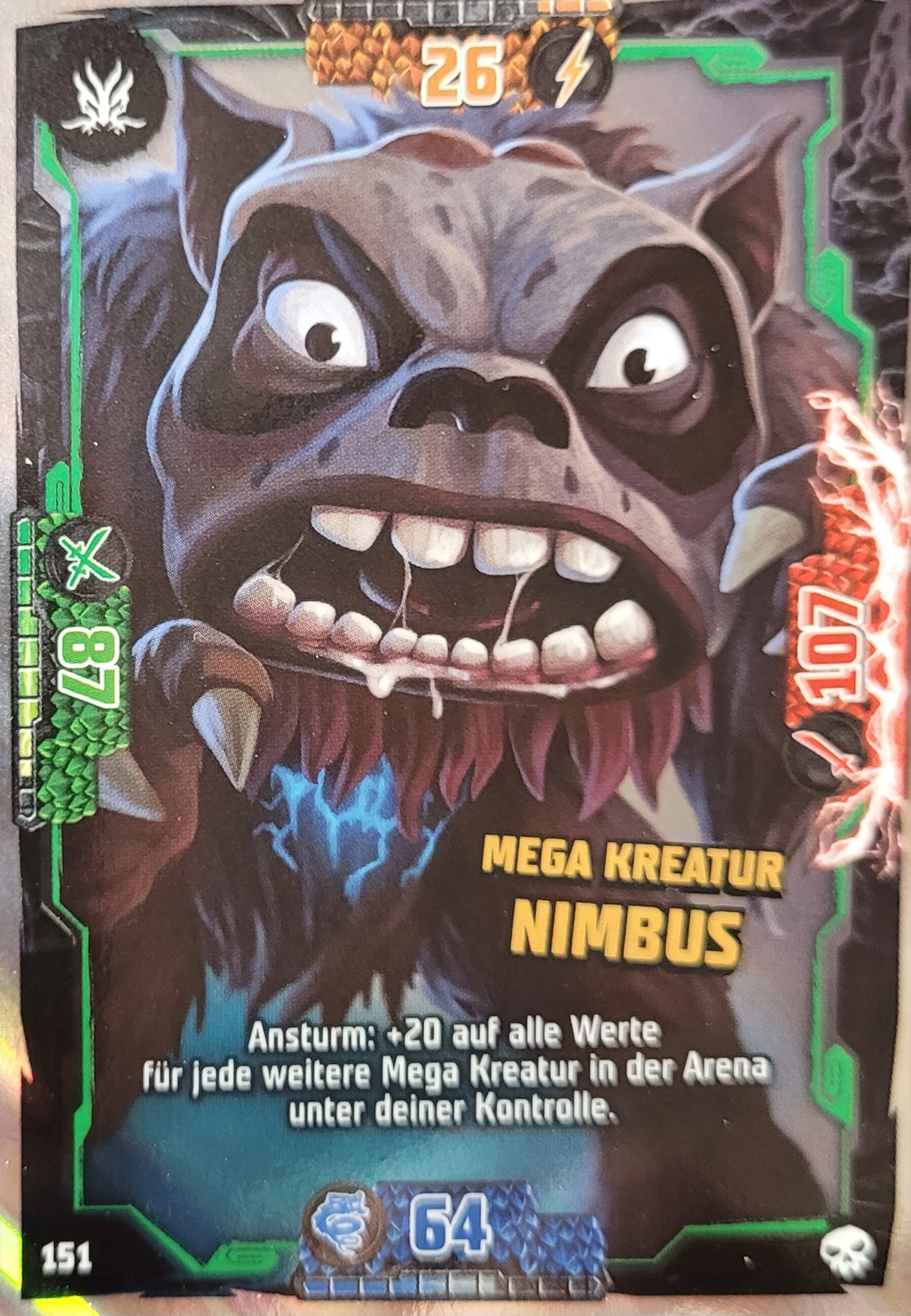 Lego Ninjago Trading Card -  Serie 6 Die Insel TCG Karte Nr. 151 Mega Kreatur Nimbus