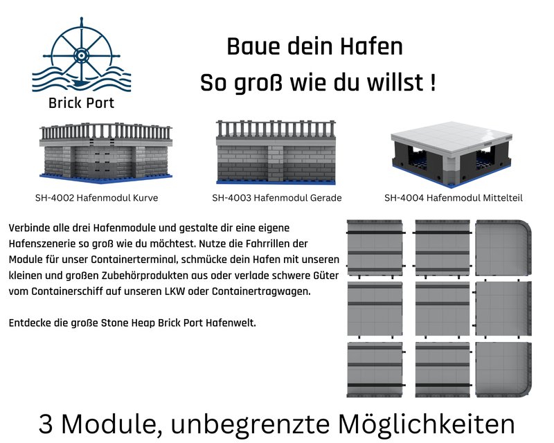 Die Hafenmole gerade, zu verbinden mit den anderen Teilen un bauen eines großen Hafens