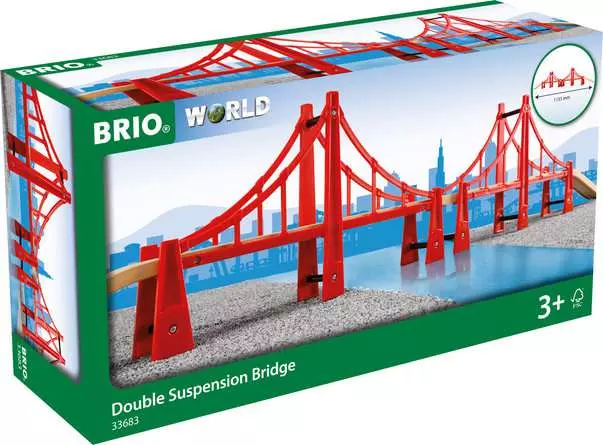 SEE11531 Brio Doppel Bogen Brücke die ideale Ergänzung für die Holzeisenbahn