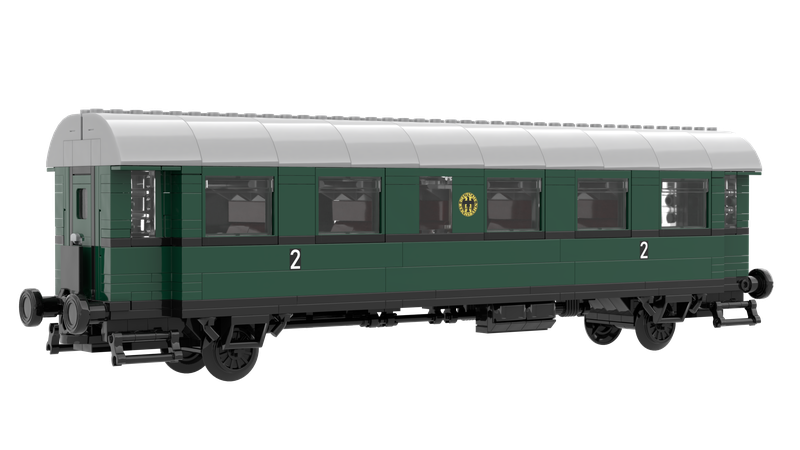 Dieses Klemmbausteinmodel kann als Personenwagen oder Gepäckwagen gebaut werden