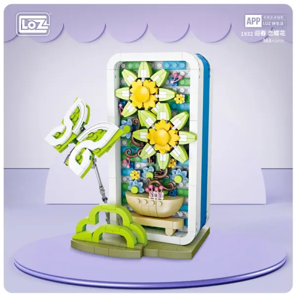 SEE11567 LOZ 1932 Schmuckkaestchen mit Sonnenblumen _ Schmetterling 1