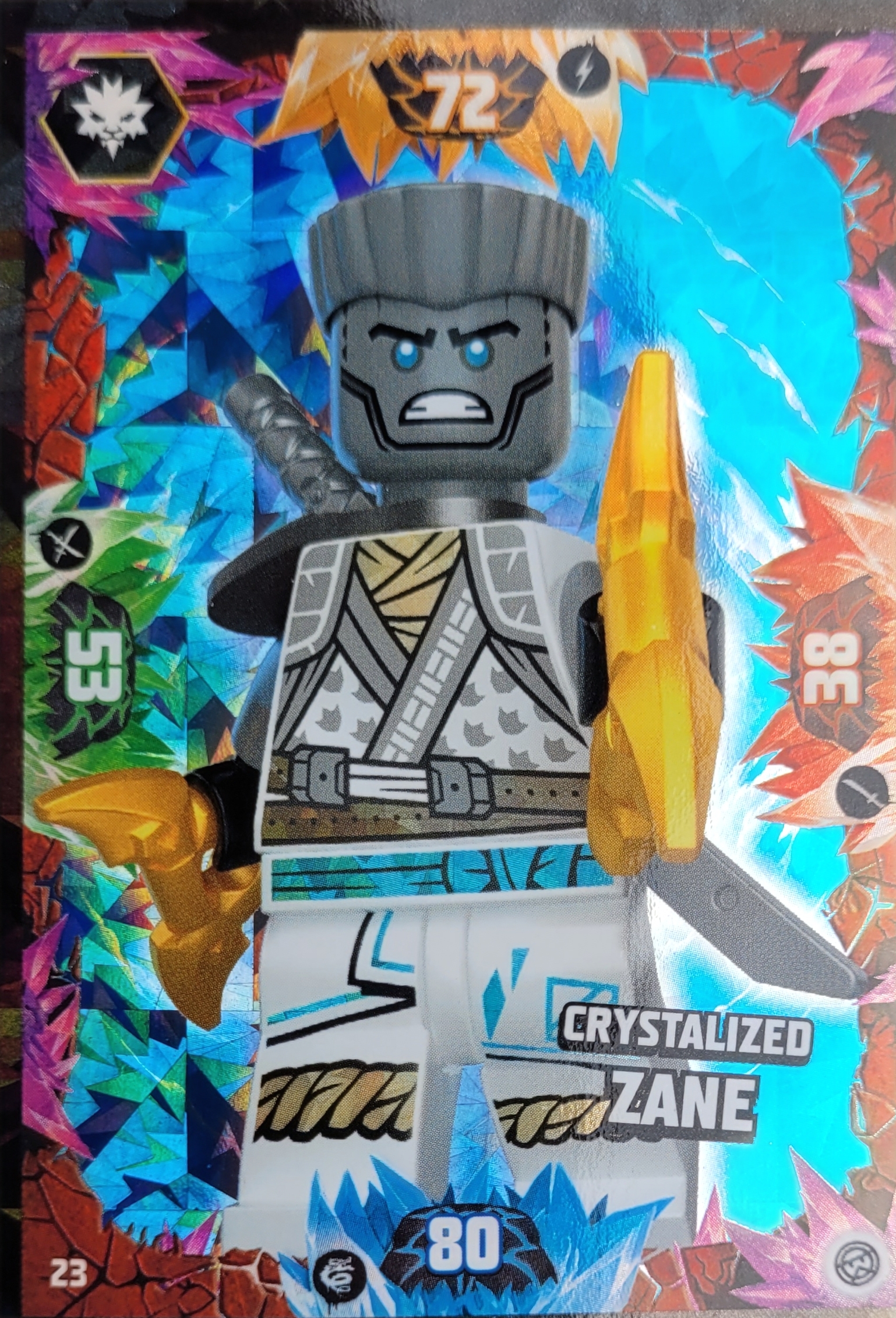 Lego Ninjago Trading Card -  Crystalized Zane  - 023 - Serie 8