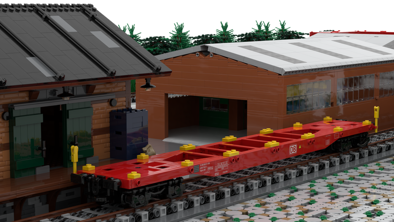 Für den effizenten Transport von Containern bietet sich auch in der Klammbausteinwelt die Eisenbahn an
