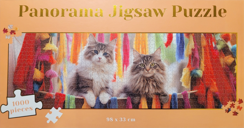 SEE11704 Puzzle 1000 Teile Panorama Puzzle Katzen mit Wolle 1