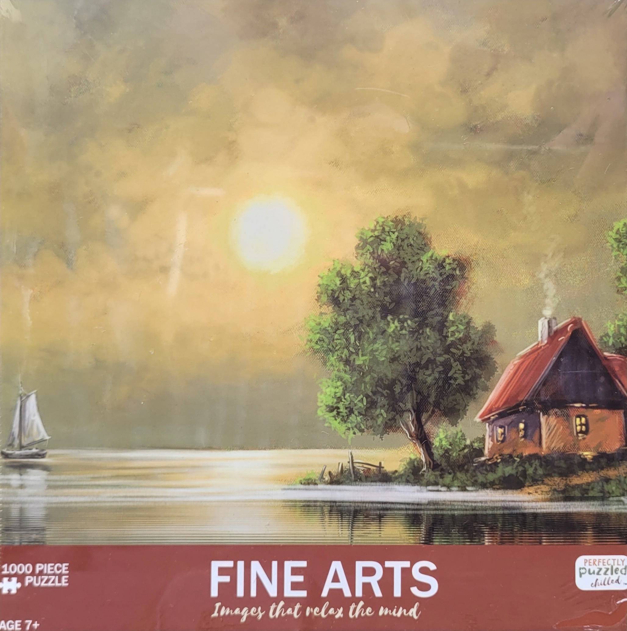 Puzzle Fine Art Landschaft Haus mit See und Boot