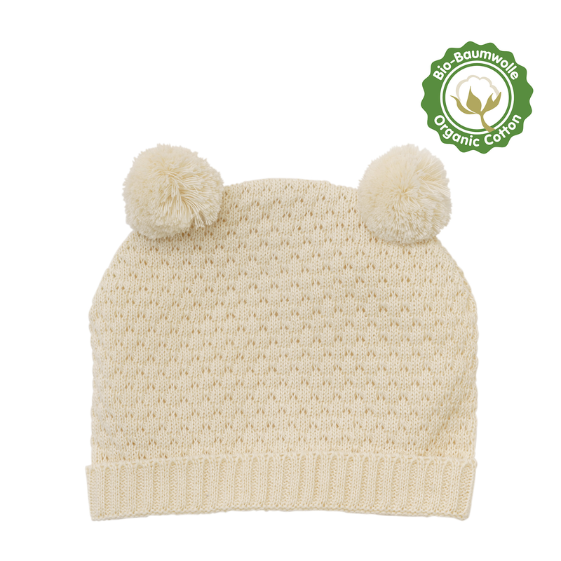 Puppen-Strickset mit Bommelmtze und Strickschuhen aus 100 Bio-Baumwolle 2-teilig, Gr. 35-45 cm