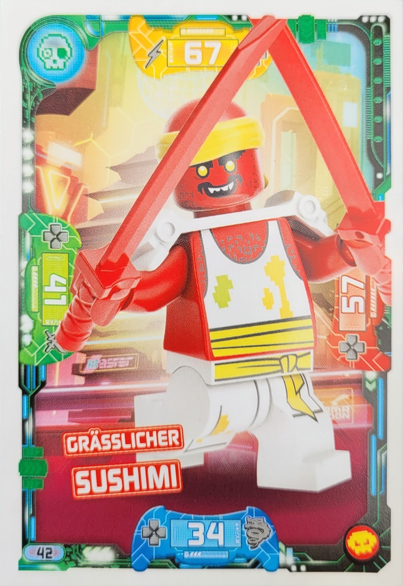 Lego Ninjago Trading Card -Grässlicher Sushimi - 42- Serie 5 next level Lego Ninjago Trading Card -Grässlicher Sushimi - 42- Serie 5 next level