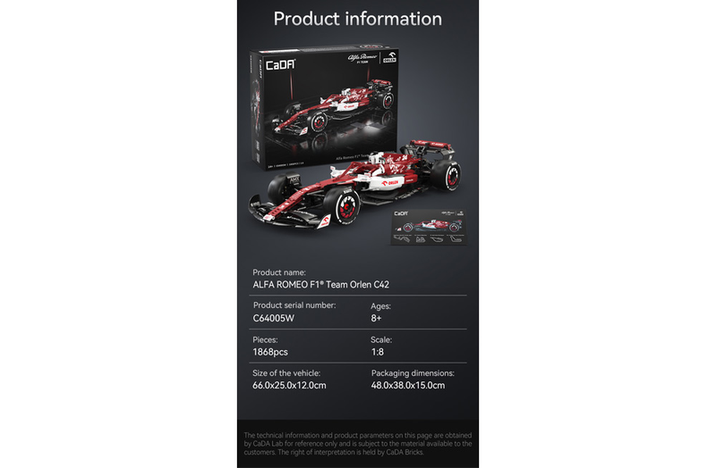 SEE11557 CaDA Alfa Romeo Racing 1_8 01 Klemmbausteinset