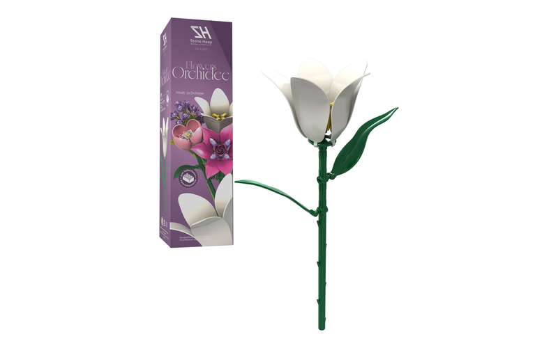 Stoneheap Klemmbaustein Einzelblume weiße orchidee