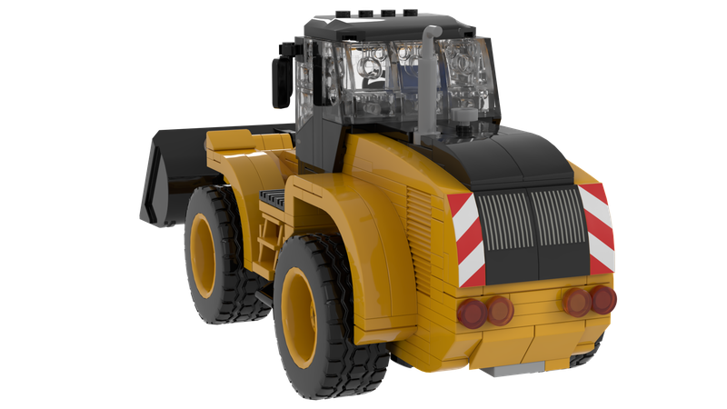ein Radlader aus Klemmbausteinen für die Klemmbaustein Baustelle