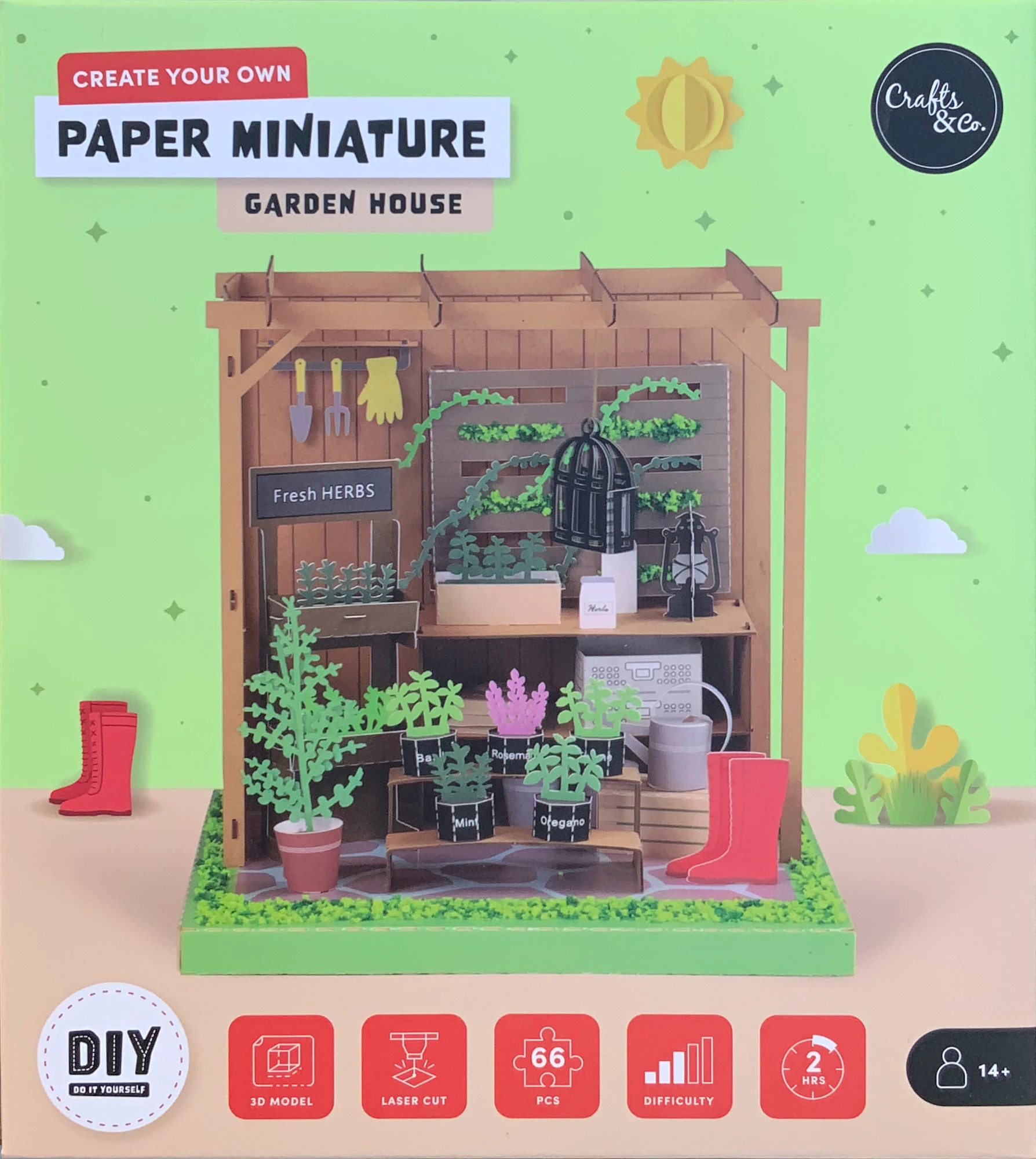 Papierlandschaft Diorama DIY  Gartenhaus