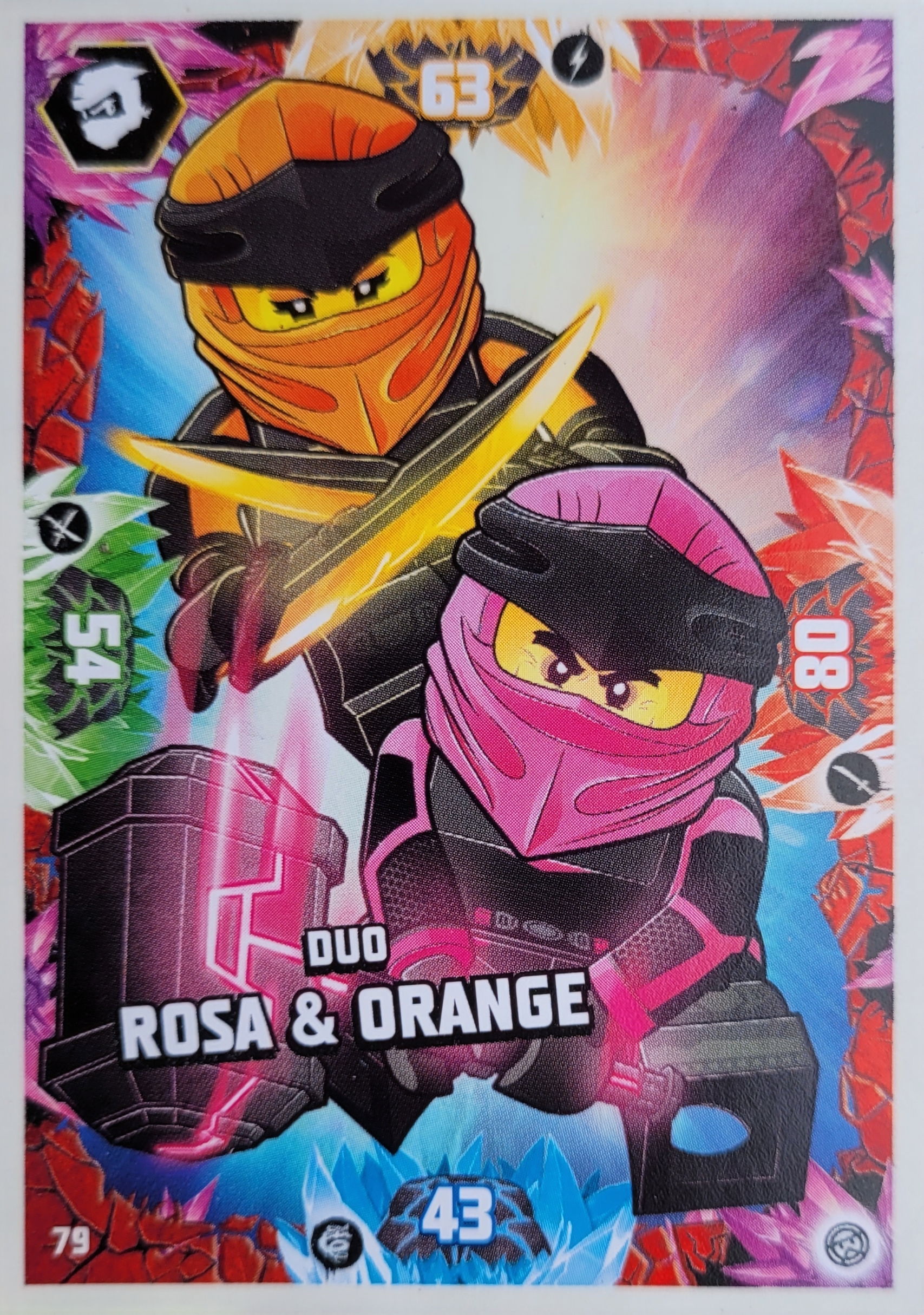 Lego Ninjago Trading Card - Duo Rosa & Orange - 79 - Serie 8